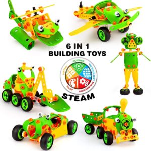 6in1 STEM Robot Toys For Kids DIY Building Science